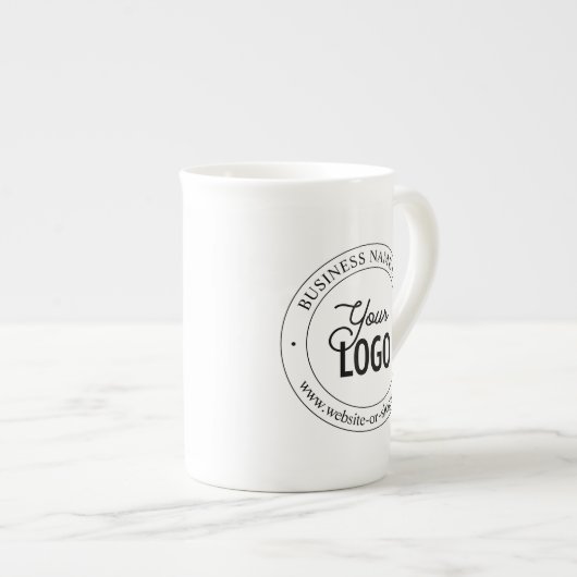 Eenvoudige vervanging van Logo en tekst | wit Porselein Kop (Voorkant rechts)