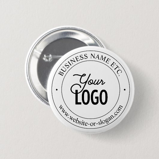 Eenvoudige vervanging van Logo en  tekst | wit Ronde Button 5,7 Cm (Voorkant /achterkant)