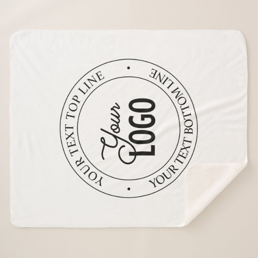 Eenvoudige vervanging van Logo en  tekst | wit Sherpa Deken (Voorkant (horizontaal))