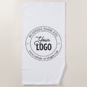 Eenvoudige vervanging van Logo en tekst | wit Strandlaken (Voorkant)