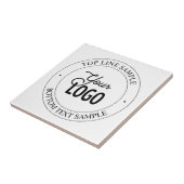 Eenvoudige vervanging van Logo en  tekst | wit Tegeltje (Zijkant)