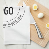 Eenvoudige vervanging van Logo en  tekst | wit Theedoek (Quarter Fold)