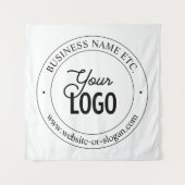 Eenvoudige vervanging van Logo en tekst | wit Wandkleed (Voorkant)