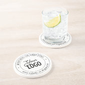 Eenvoudige vervanging van Logo en  tekst | wit Zandsteen Onderzetter (Zijkant)