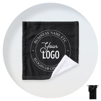 Eenvoudige vervanging van Logo en  tekst | Zwart Bad Handdoek