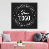 Eenvoudige vervanging van Logo en  tekst | Zwart Canvas Afdruk (Insitu (Woonkamer))