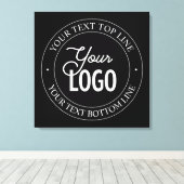Eenvoudige vervanging van Logo en  tekst | Zwart Canvas Afdruk (Insitu (Houten vloer))