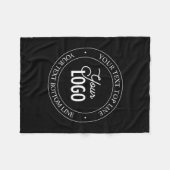 Eenvoudige vervanging van Logo en  tekst | Zwart Fleece Deken (Voorkant (Horizontaal))