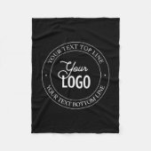 Eenvoudige vervanging van Logo en  tekst | Zwart Fleece Deken (Voorkant)