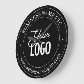 Eenvoudige vervanging van Logo en tekst | Zwart Grote Klok (Hoek)