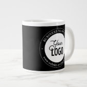 Eenvoudige vervanging van Logo en  tekst | Zwart Grote Koffiekop (Voorkant rechts)