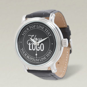 Eenvoudige vervanging van Logo en tekst Zwart Horloge