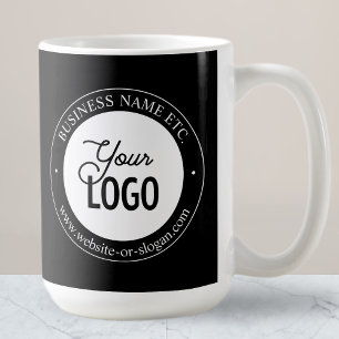 Eenvoudige vervanging van Logo en tekst Zwart Koffiemok