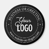 Eenvoudige vervanging van Logo en  tekst | Zwart Magneet (Voorkant)