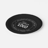 Eenvoudige vervanging van Logo en tekst | Zwart Papieren Bordje (Gekanteld)