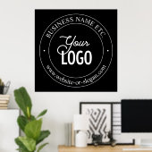 Eenvoudige vervanging van Logo en  tekst | Zwart Poster (Thuiskantoor)