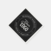 Eenvoudige vervanging van Logo en  tekst | Zwart Servet (Hoek)