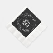 Eenvoudige vervanging van Logo en  tekst | Zwart Servet (Hoek)