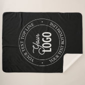 Eenvoudige vervanging van Logo en  tekst | Zwart Sherpa Deken (Voorkant (horizontaal))