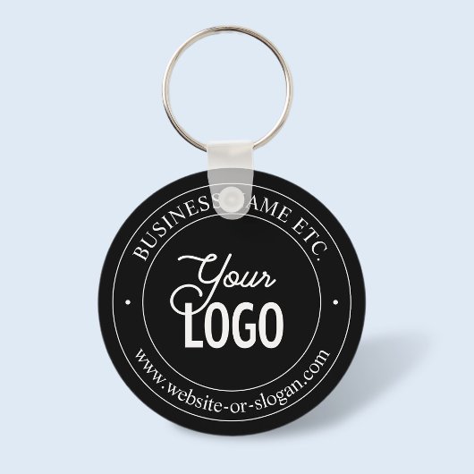Eenvoudige vervanging van Logo en  tekst | Zwart Sleutelhanger