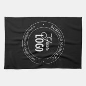 Eenvoudige vervanging van Logo en  tekst | Zwart Theedoek (Horizontaal)