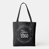 Eenvoudige vervanging van Logo en  tekst | Zwart Tote Bag (Achterkant)
