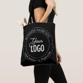 Eenvoudige vervanging van Logo en  tekst | Zwart Tote Bag (Dichtbij)