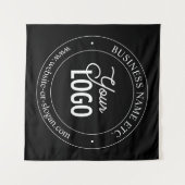 Eenvoudige vervanging van Logo en  tekst | Zwart Wandkleed (Voorkant (horizontaal))