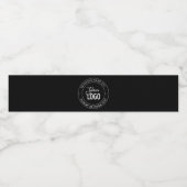 Eenvoudige vervanging van Logo en  tekst | Zwart Waterfles Etiket (Enkel label)