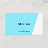 Eenvoudige Verwijs-een-Vriend Elektrisch Blauw & W Aanbevelingskaartje (Voorkant)