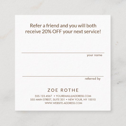 Eenvoudige verwijzing naar klant van Blush Pink Li (Achterkant)