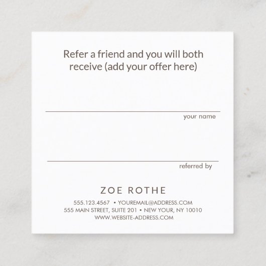 Eenvoudige verwijzing naar klanten met witte marme (Achterkant)