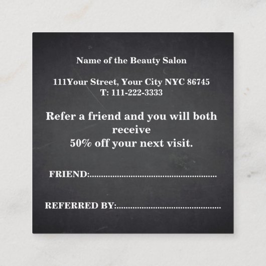 Eenvoudige verwijzing naar zwart-wit in elegant (Achterkant)