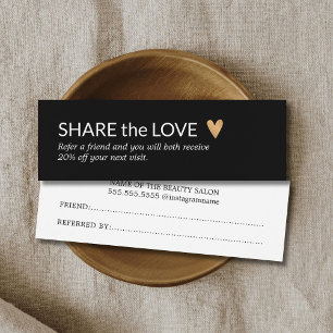 Eenvoudige verwijzing naar zwart-wit zwart-withart mini visitekaartjes