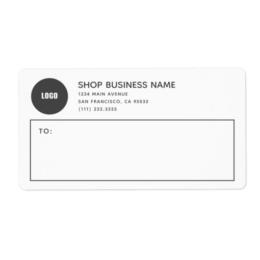 Eenvoudige verzending van Logo via Business Round Etiket (Voorkant)