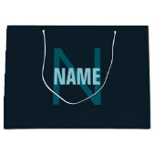 Eenvoudige Vet Aanpasbare Monogram Naam Groot Cadeauzakje (Voorkant)