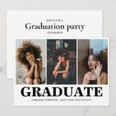 Eenvoudige vet Afstuderen fotocollage Kaart (Voorkant / Achterkant)