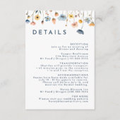 Eenvoudige vet elegante bloemenbruiloft details informatiekaartje (Voorkant)