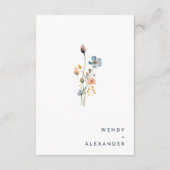 Eenvoudige vet elegante bloemenbruiloft details informatiekaartje (Achterkant)