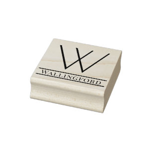 Eenvoudige Vet Enkele Initiaal Monogram Naam #11 Rubberstempel
