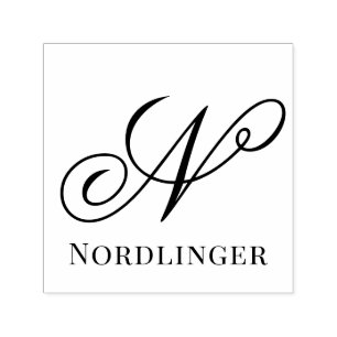 Eenvoudige Vet Gedrukt Enkel Initiaal Monogram Naa Zelfinktende Stempel