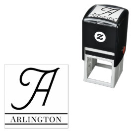Eenvoudige Vet Gedrukt Enkel Initiaal Monogram Naa Zelfinktende Stempel