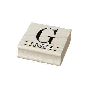 Eenvoudige Vet Gedrukt Enkele Initiaal Monogram Na Rubberstempel