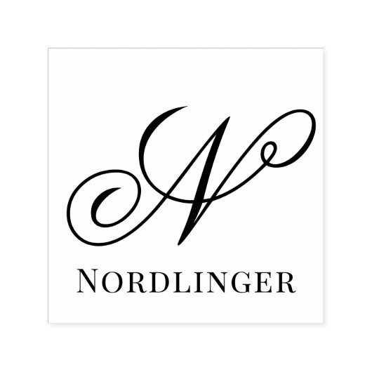 Eenvoudige Vet Gedrukt Enkele Initiaal Monogram Na Zelfinktende Stempel (Design)