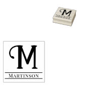 Eenvoudige Vet Gedrukte Enkele Initiaal Monogram N Rubberstempel (Gestempeld)