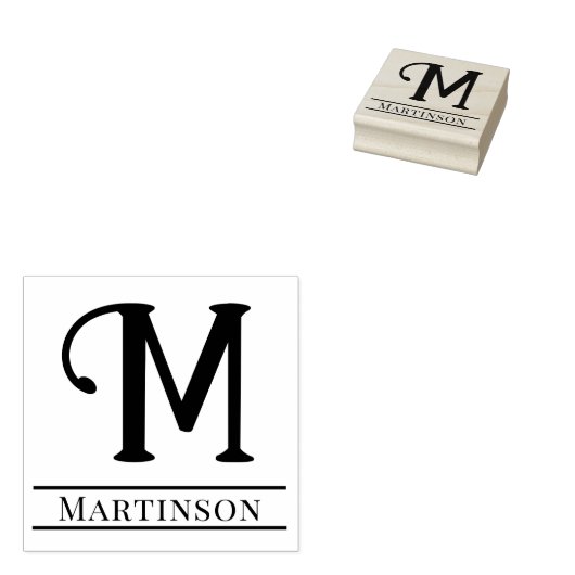 Eenvoudige Vet Gedrukte Enkele Initiaal Monogram N Rubberstempel (Gestempeld)