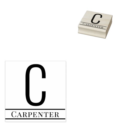 Eenvoudige Vet Gedrukte Enkele Initiaal Monogram N Rubberstempel (Gestempeld)