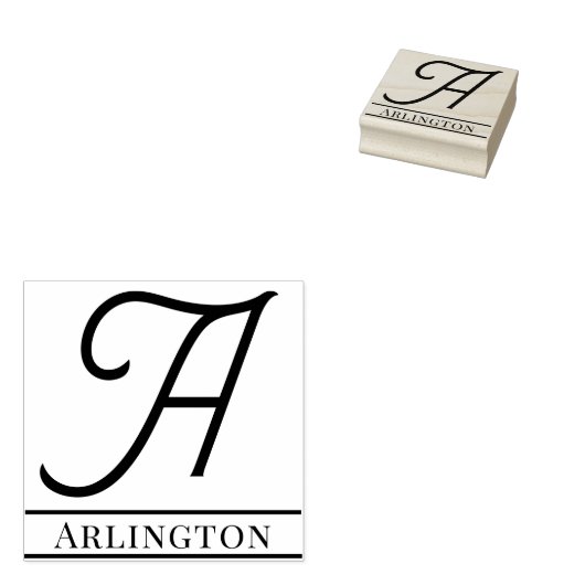 Eenvoudige Vet Gedrukte Enkele Initiaal Monogram N Rubberstempel (Gestempeld)