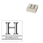Eenvoudige Vet Gedrukte Enkele Initiaal Monogramna Rubberstempel (Gestempeld)