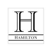 Eenvoudige Vet Gedrukte Enkele Initiaal Monogramna Rubberstempel (Afrduk)